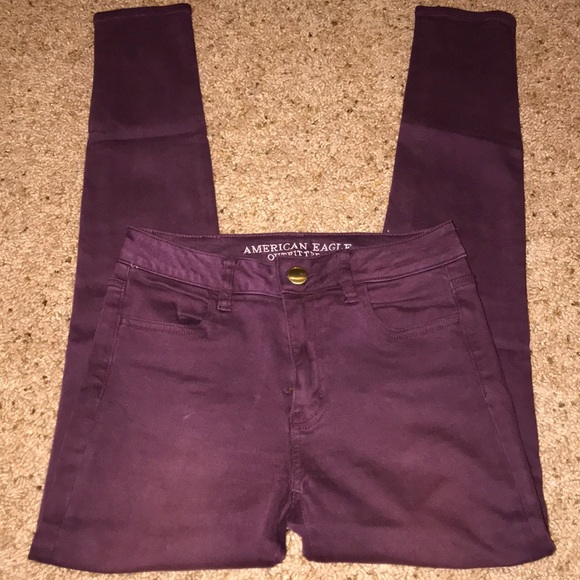 Maroon American Eagle High rise Jeggings - Picture 2 of 3